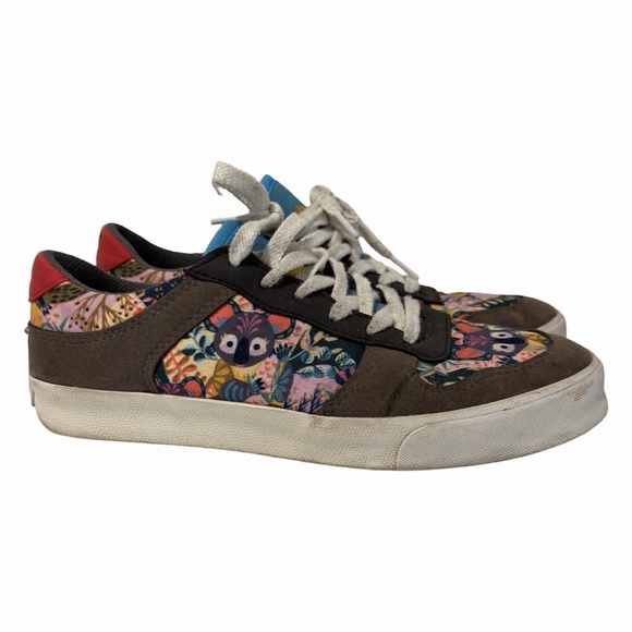 Inkkas Joey Vegan Ace Low Top Shoes Womens Multicolor Koala Sneakers Size 8 - Picture 2 of 9